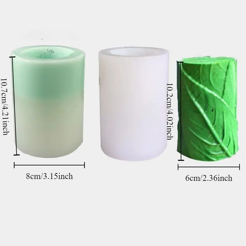 Silicone Cylinder Leaf Mold – Soap, Candle, Resin & Aroma Stone Silicone Craft Mold Babs