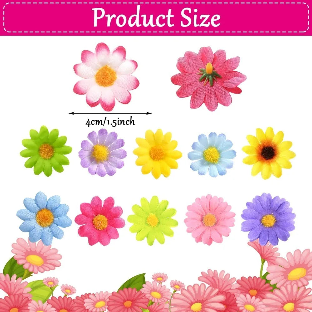 30/50Pcs Silk Daisy Artificial Flower Heads 4cm – Wedding & Home Décor Artificial Flower Heads Babs