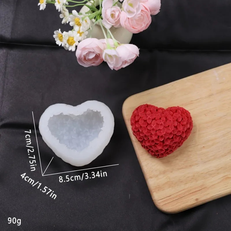 Silicone Heart Rose Candle & Soap Making Mold – 1pc Silicone Craft Mold Babs M