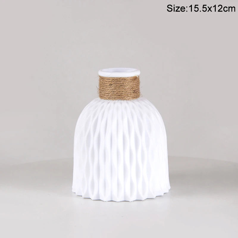 Modern Nordic Plastic Flower Vase – Tabletop Bouquet Pot Decorative Flower Vase Babs Style17