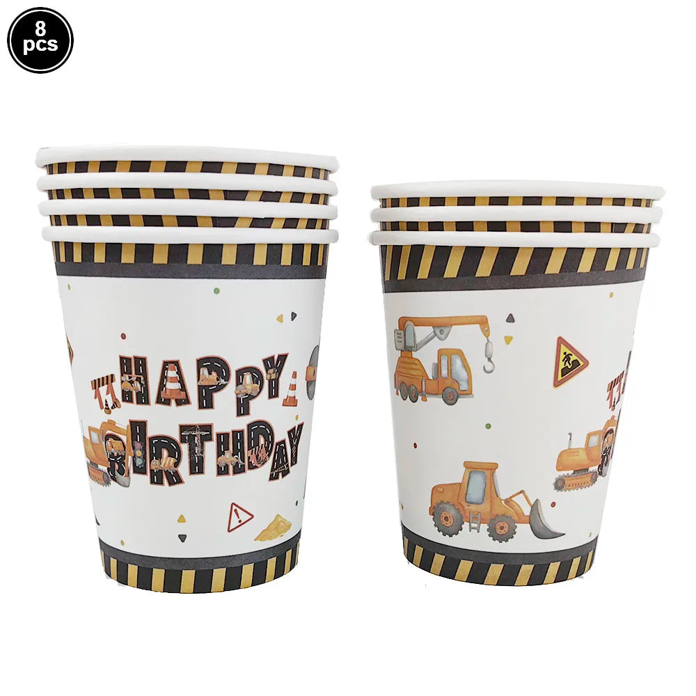 Construction Cake Toppers – Dump Truck & Excavator Party Decor