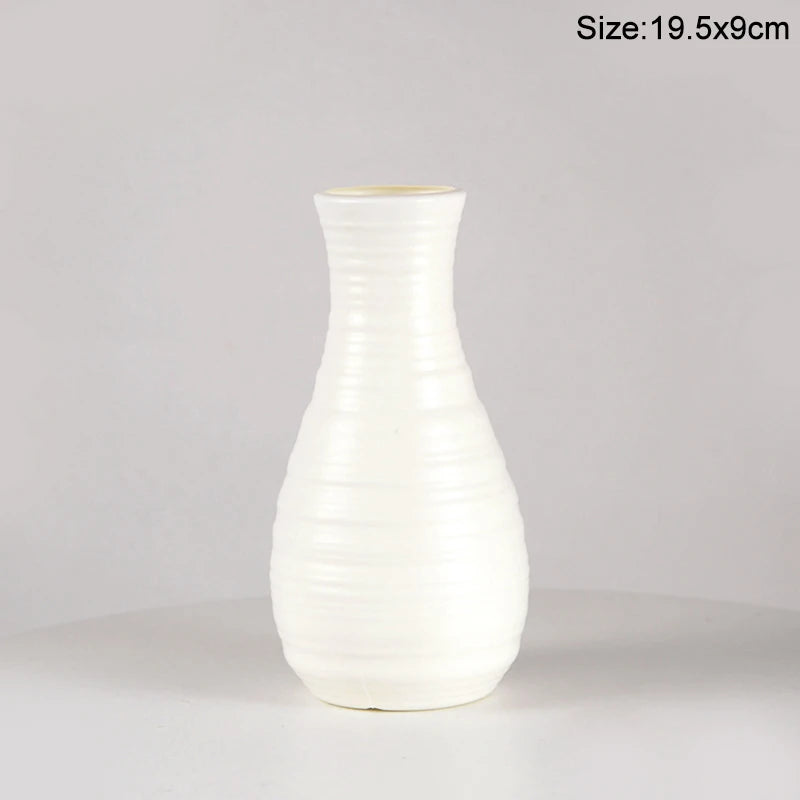 Modern Nordic Plastic Flower Vase – Tabletop Bouquet Pot Decorative Flower Vase Babs Style1