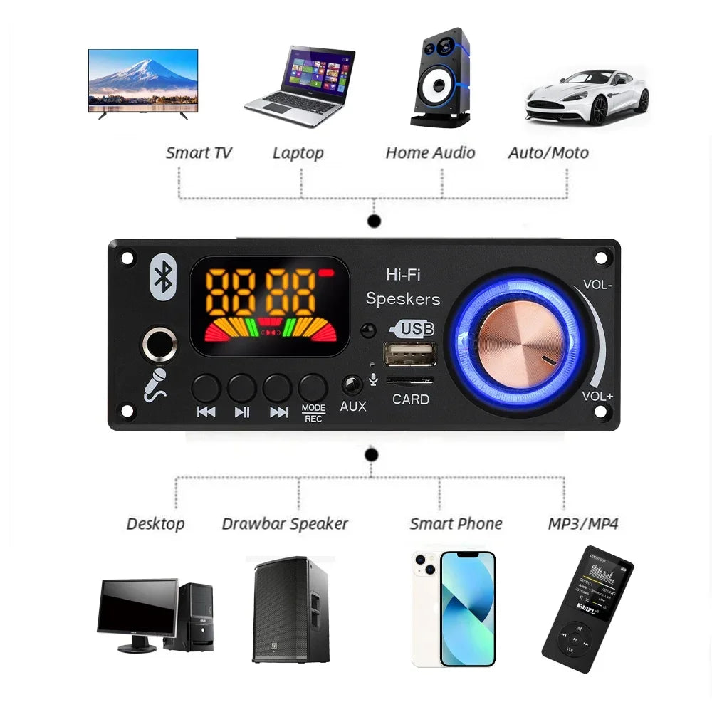 KEBIDUMEI 160W Bluetooth 5.1 MP3 Decoder Board Amplifier FM Radio Bluetooth Amplifier Board Babs