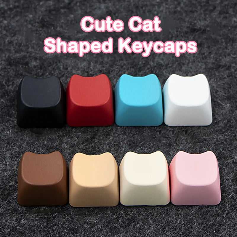 5-Pack Cat Head PBT Keycaps – Cute Blank Keyboard Caps Keyboard Keycaps Babs