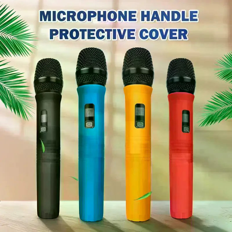 Wireless Mic Rubber Handle Cover – Non-Slip KTV Sleeve Set Mic Handle Cover Babs