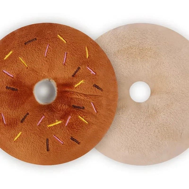Soft Plush Donut Dog Squeaker Toy – Small & Medium Dogs Dog Squeaker Toy Babs