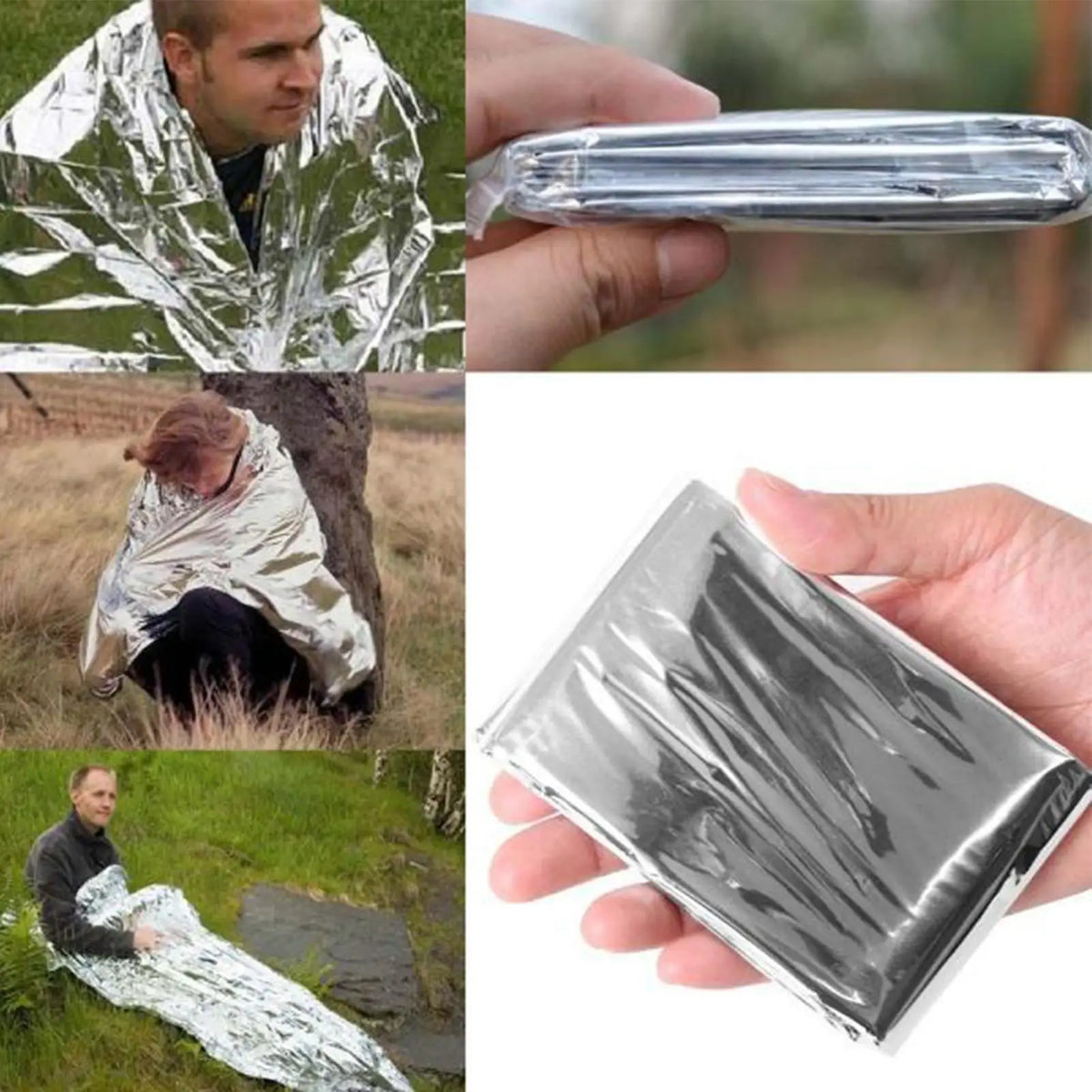 Emergency Thermal Survival Blanket – Waterproof Foil Camping Emergency Survival Blanket Babs