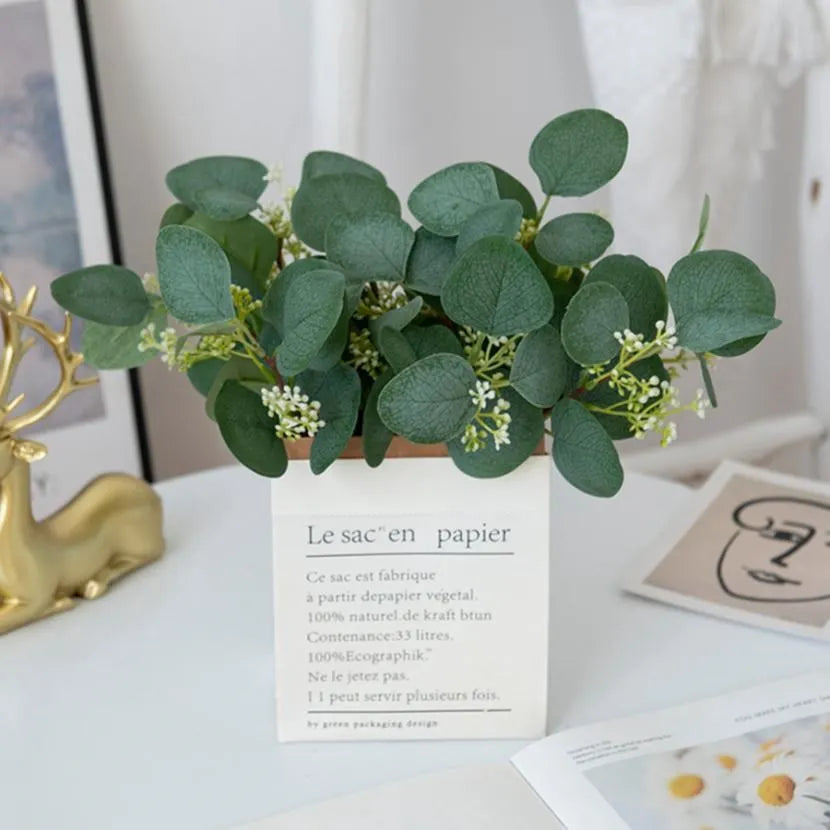 Artificial Silk Eucalyptus Leaves 15/30 Pcs – DIY Home Décor Artificial Leaf Stems Babs