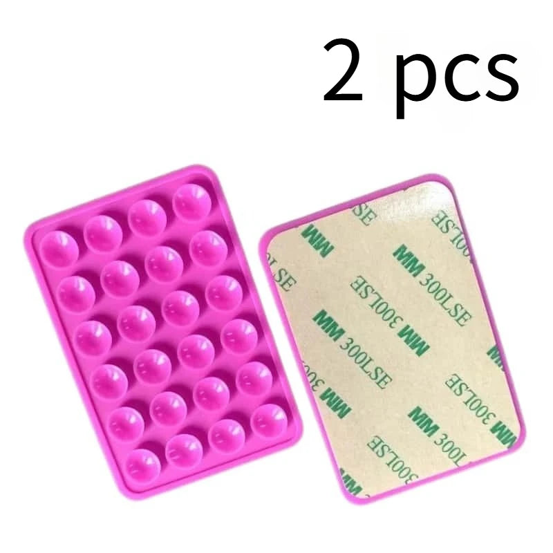 Silicone Suction Cup Phone Holder 24-Pack – Reusable Universal Phone Suction Mount Babs Pink 2 pcs