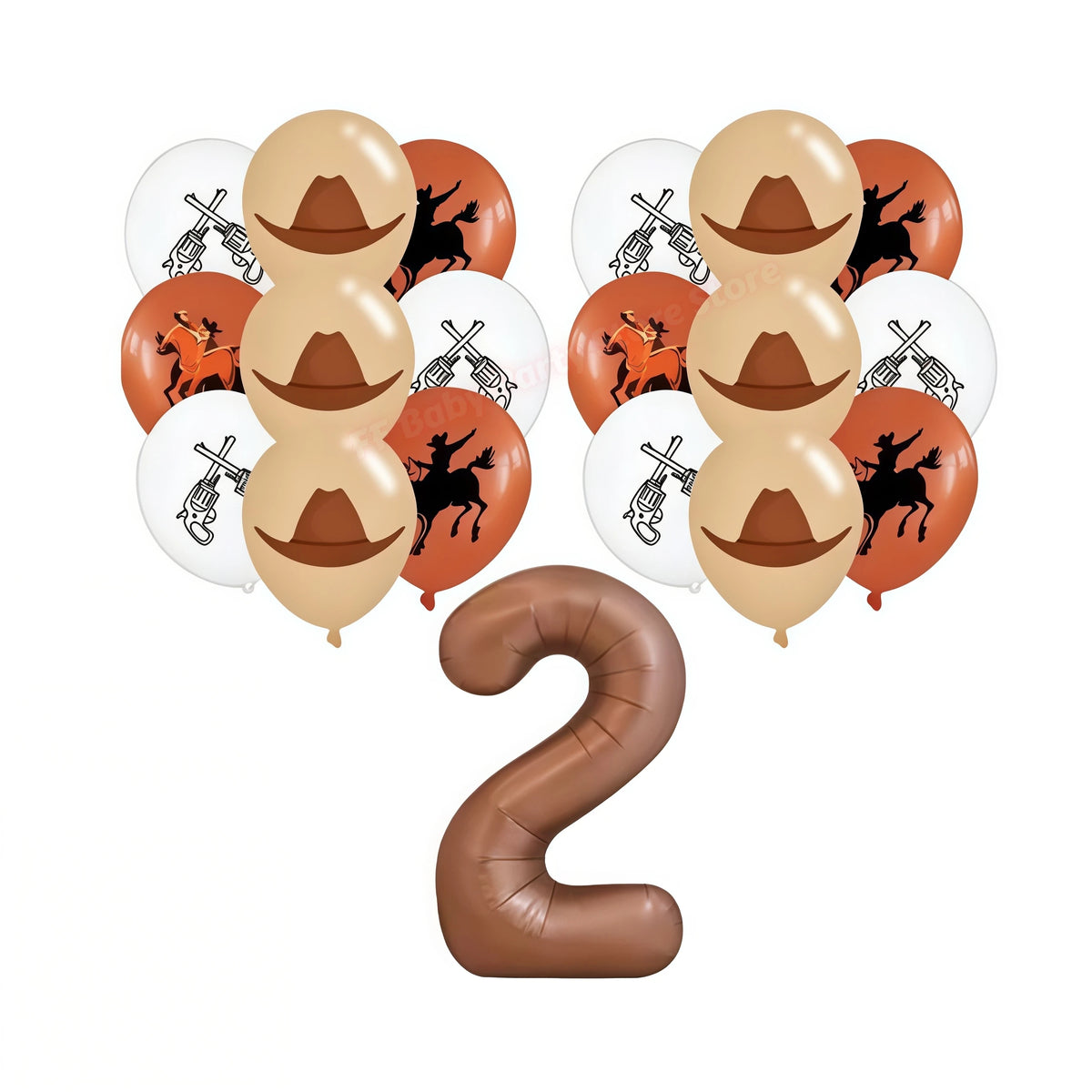 Wild West Cowboy Party Decoration Set – Balloons, Plates & Cups