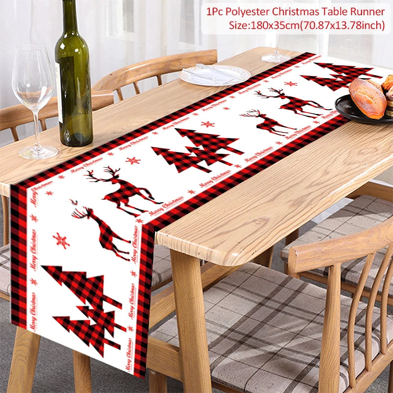 Christmas Table Runner – Festive Xmas Polyester Home Décor Christmas Table Runner Babs Style4