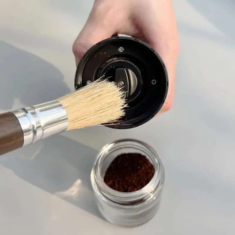 Wooden Handle Natural Bristle Coffee Cleaning Brush Coffee Cleaning Brush Babs