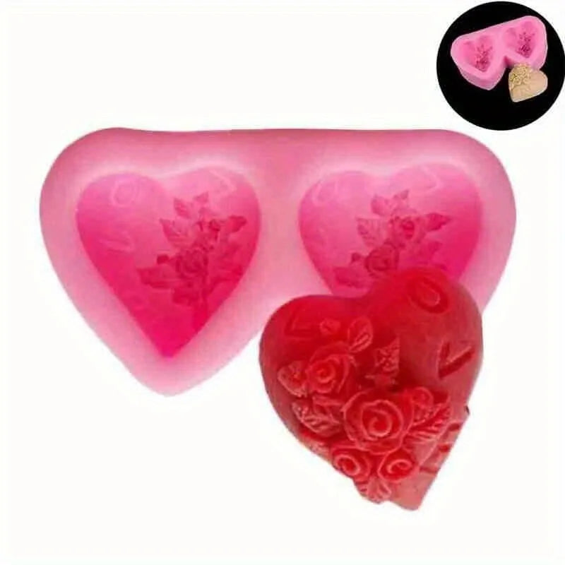 Heart Rose Silicone Mold – Fondant, Chocolate & Soap DIY Silicone Baking Mold Babs