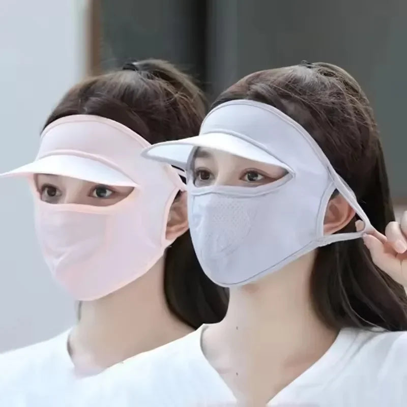 Women's UPF 50+ Ice Silk Sun Shield Face Mask | Breathable UV Sun Shield Mask Babs