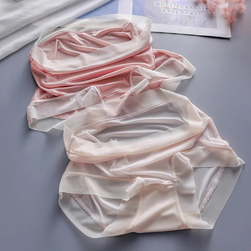 6-Pack Seamless Ice Silk Mesh Briefs with Ruffle Trim | No-Show Women's Underwear Babs