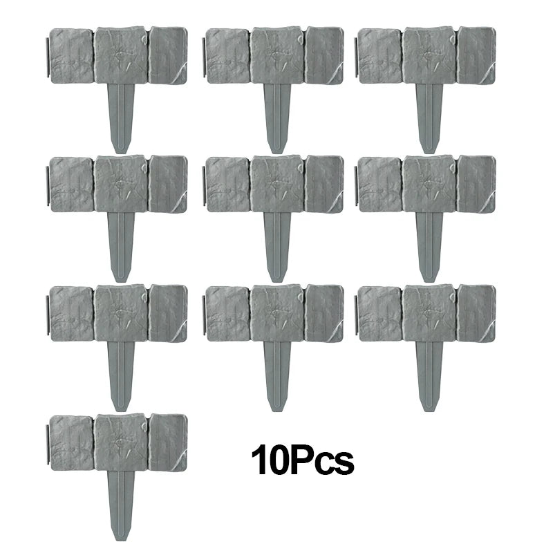 No-Dig Garden Edging Borders – Imitation Stone Lawn Fence 10/20Pcs Garden Edging Borders Babs 10Pcs