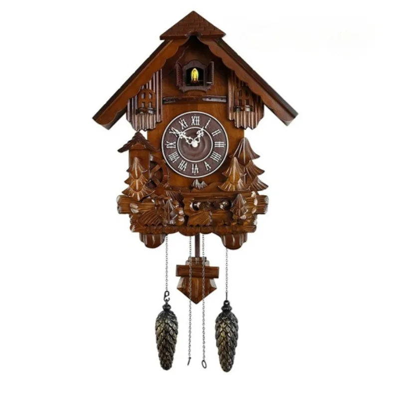 Vintage Wood Cuckoo Wall Clock | Pendulum Quartz Decor Cuckoo Wall Clock Babs