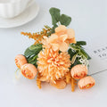 Artificial Silk Hydrangea Rose Bouquet | Wedding & Home Décor Artificial Flower Bouquet Babs YELLOW 1 pc