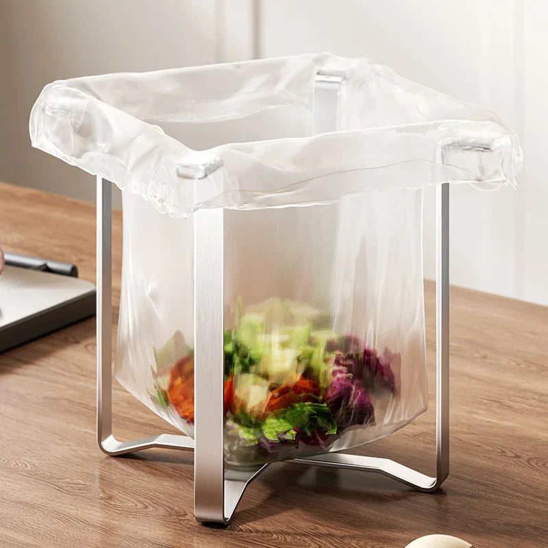 Foldable Stainless Steel Garbage Bag Rack | Kitchen Organizer Garbage Bag Rack Babs
