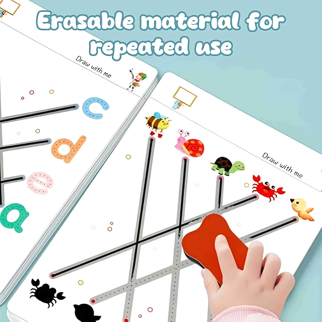 32-Page Reusable Magic Practice Notebook – Kids Writing Set Kids Practice Notebook Babs