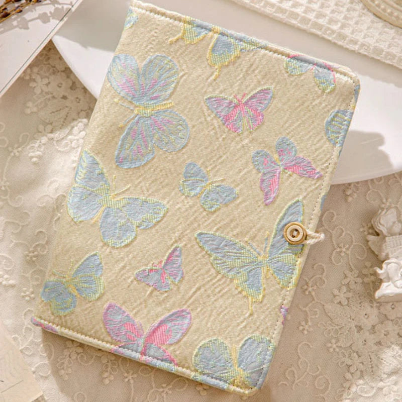 Butterfly Embroidered A5/A6 6-Ring Loose-Leaf Journal Notebook Loose-Leaf Journal Babs A6 Beige