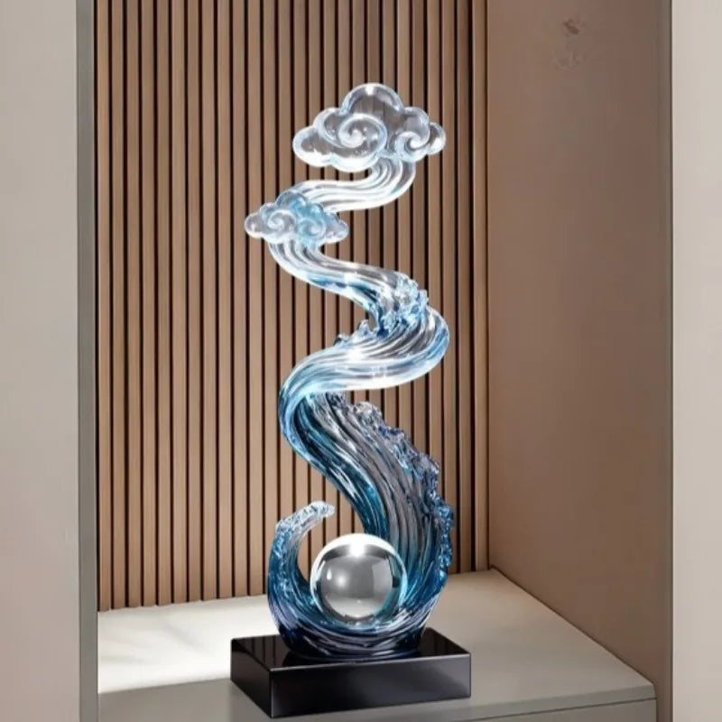 Luxury Transparent Resin Flower Sculpture | Modern Home Décor Resin Art Sculpture Babs 38CM-Mixed Color