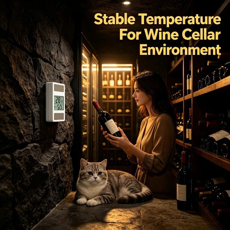 Solar Powered Digital Thermometer Hygrometer – Indoor Humidity Meter Thermometer Hygrometer Babs