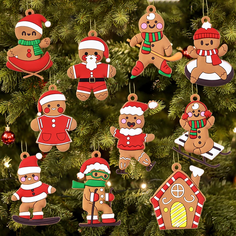10pcs Sport Gingerbread Man Christmas Tree Ornaments 2024–2025 Christmas Tree Ornaments Babs