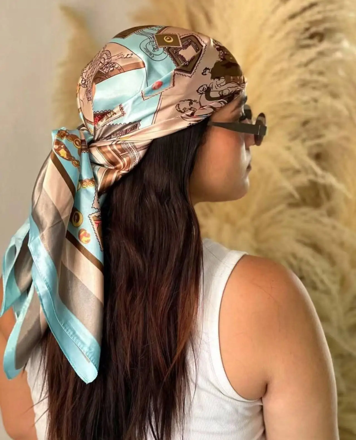 Luxury Satin Square Head Scarf – Hair Wrap & Beach Cover-Up Satin Head Scarf Babs SKY BLUE One Size