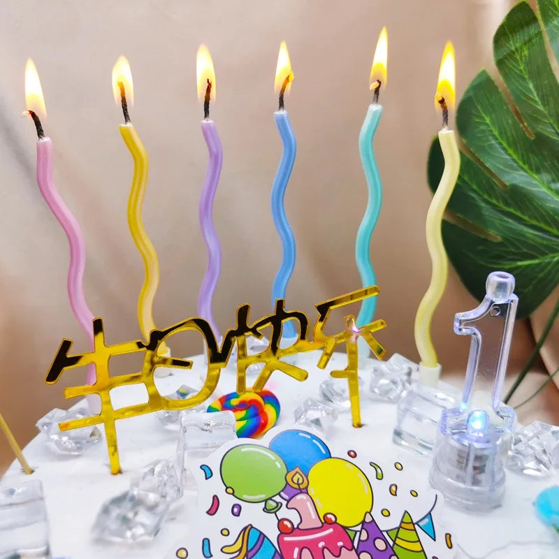Happy Birthday Curved Candles – Creative Cake Decoration Decorative Candles Babs