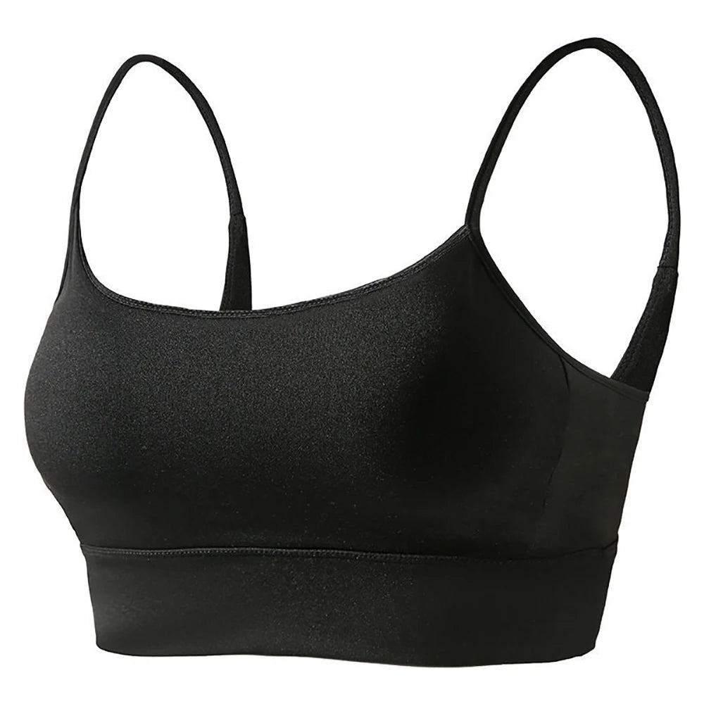 Women's Low Back Padded Sports Bra – Wireless Yoga Bralette Sports Bra Babs Black L