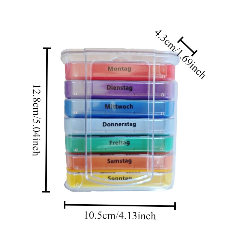 7-Day Detachable Pill Organizer – 28 Compartments, Portable Weekly Pill Organizer Babs