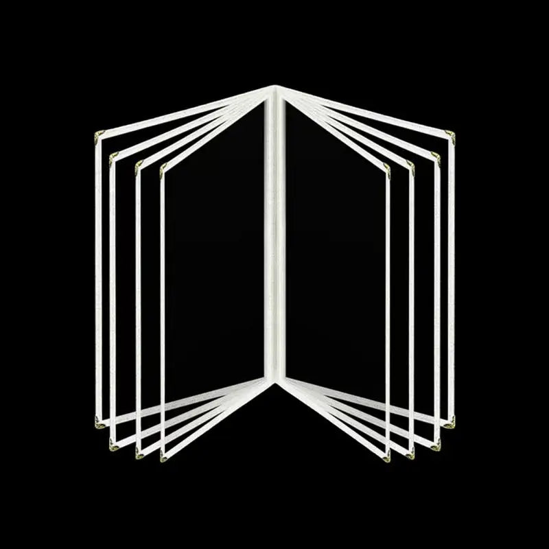Foldable A4 PVC Transparent Menu Cover – Double Panel Holder Menu Cover Holder Babs White 8 Pages