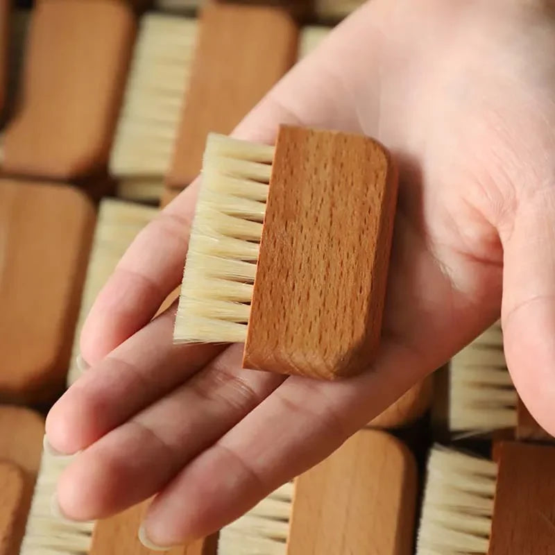 Solid Wood Pig Bristle Nail Brush – Gap & Stain Cleaner Nail Cleaning Brush Babs