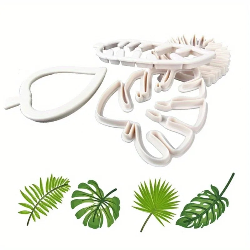 Tropical Leaf Cookie Cutters Set of 4 – Fondant & Biscuit Tool Cookie Cutter Set Babs