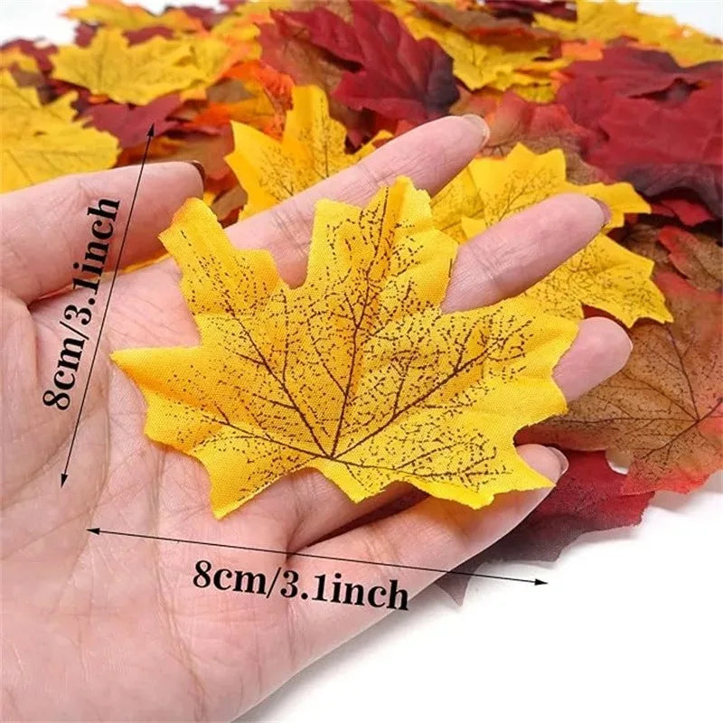 Artificial Silk Maple Leaves 50/100Pcs – Fall Party Decor Artificial Fall Leaves Babs