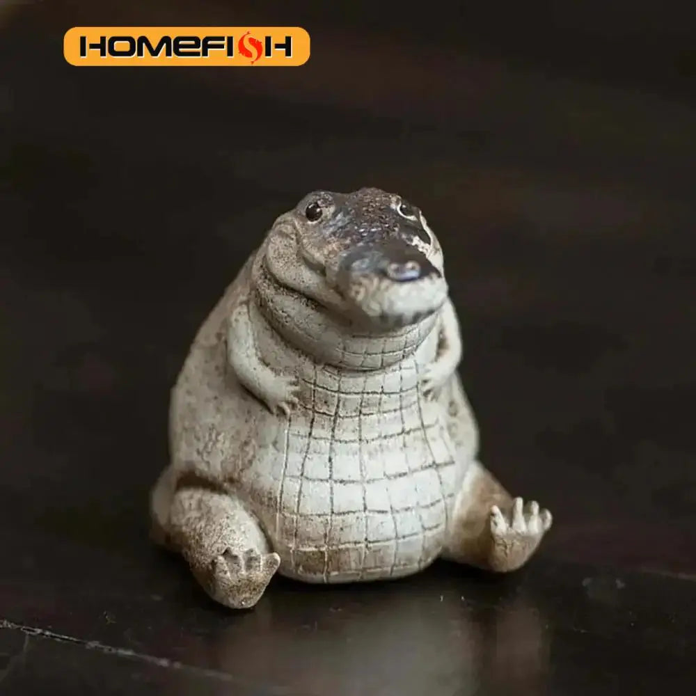 Handmade Crocodile Tea Pet Resin Ornament | Tea Table Gift Tea Pet Figurine Babs