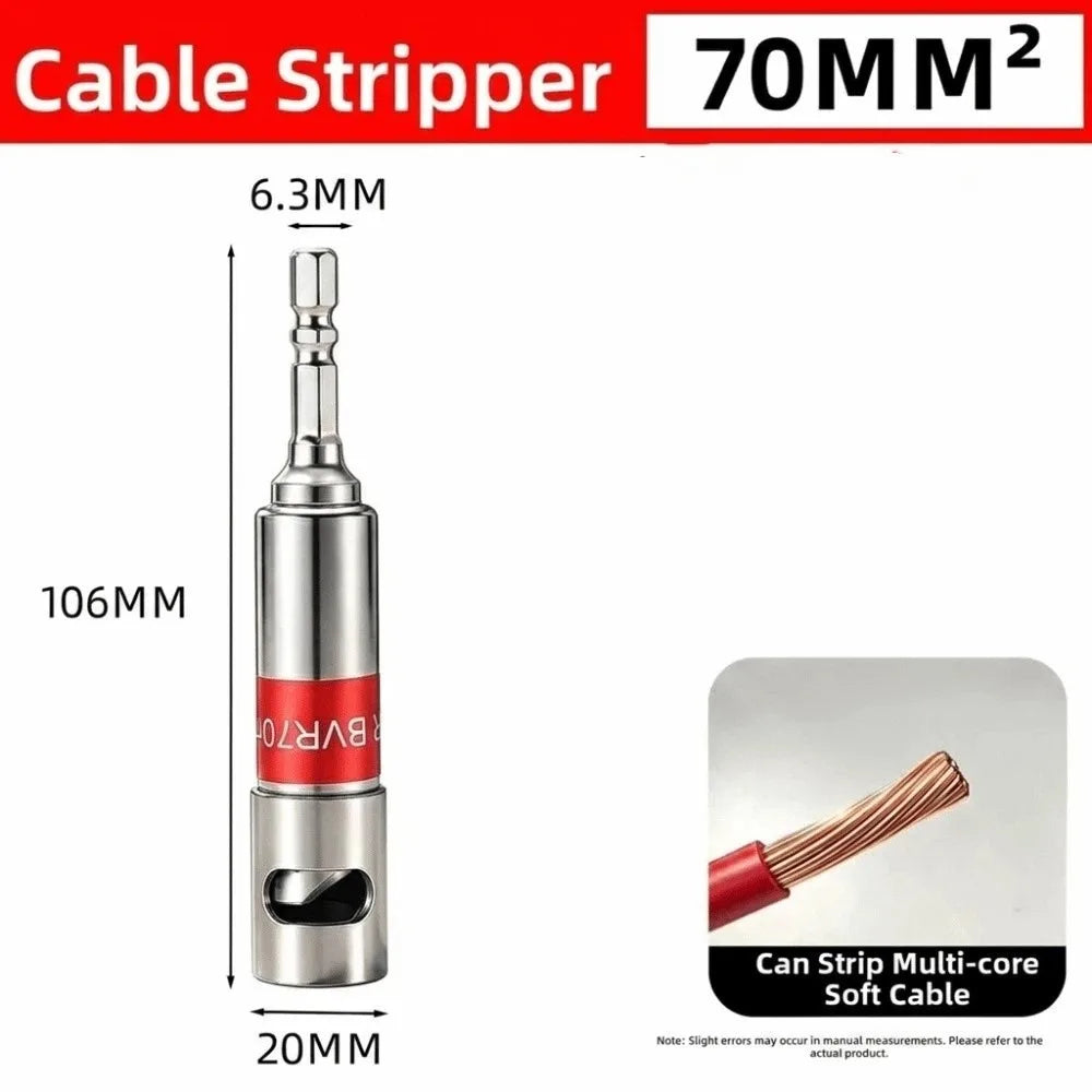 Hex Shank Wire Stripping Tool – 2.5–120mm², 4 Size Options Wire Stripping Tool Babs 70MM