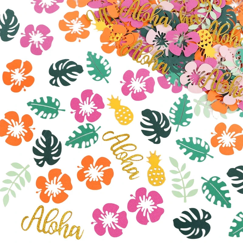 100pcs Hawaiian Luau Paper Confetti – Tropical Party Table Decor Party Table Confetti Babs 100Pcs