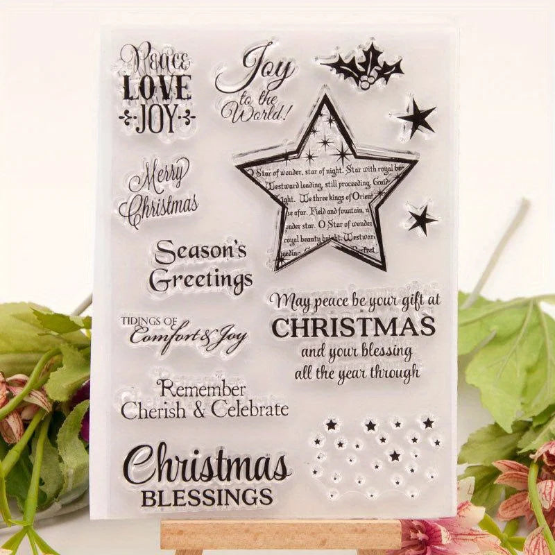 Christmas Star Clear Stamp – DIY Cards, Embossing & Scrapbook Clear Craft Stamp Babs