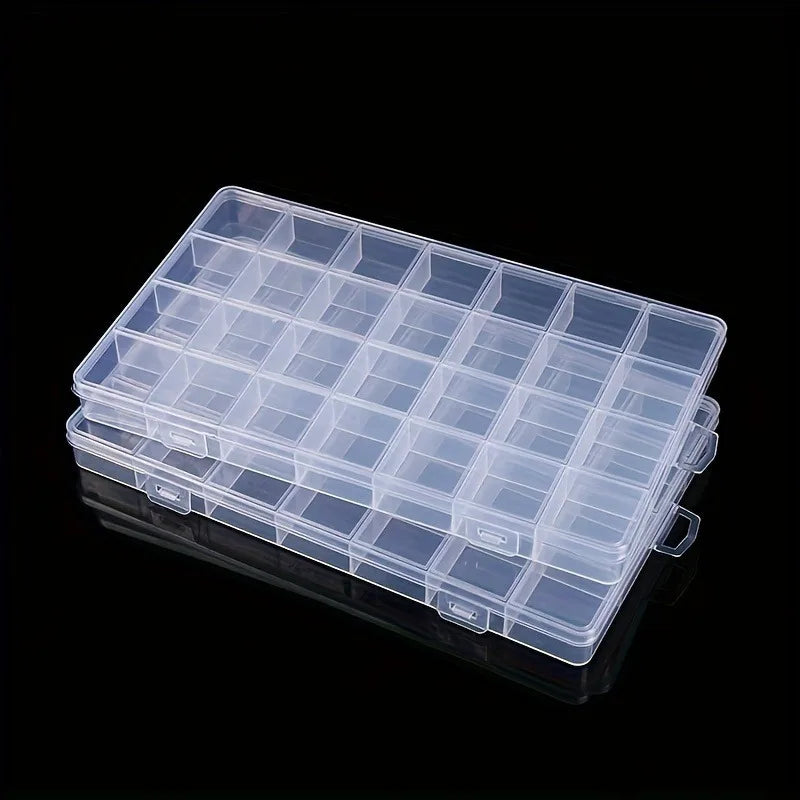 28-Compartment Plastic Jewelry & Bead Organizer Box – Clear Jewelry Storage Box Babs