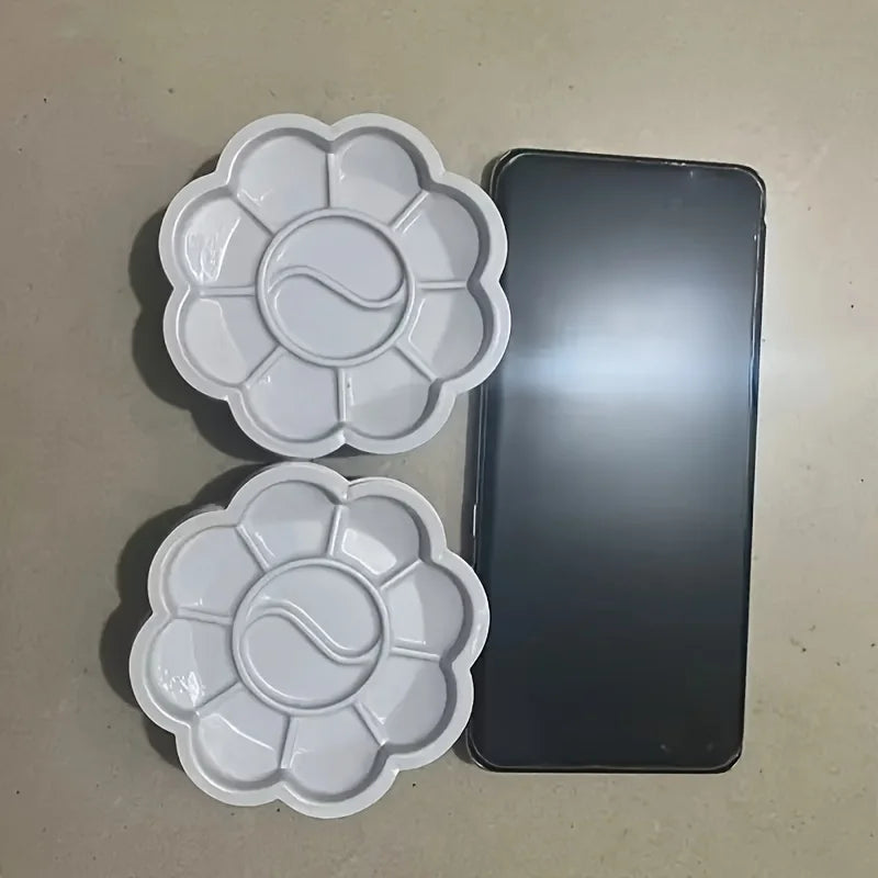 30Pcs Flower-Shaped Mini Plastic Palette Set for Watercolor Art Art Mixing Palette Babs