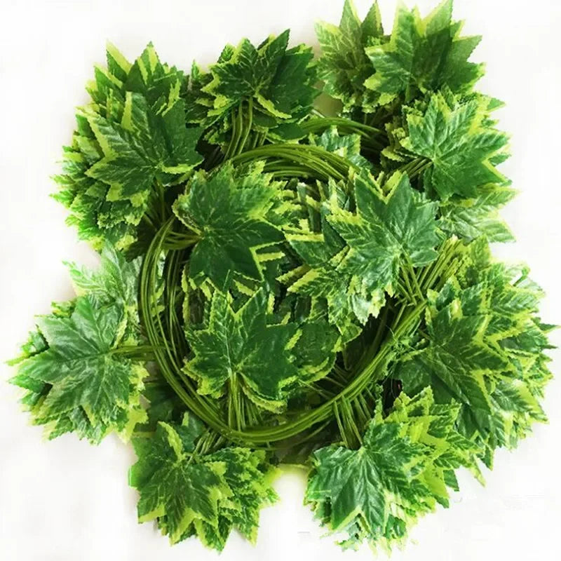 24pcs Red Maple Leaf Vine Garland – Artificial Rattan Decor Artificial Leaf Garland Babs
