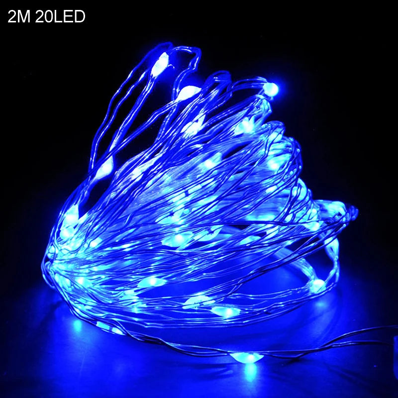 2M 20-LED Santa Snowflake String Lights – Christmas Tree Decor Christmas String Lights Babs 2m blue