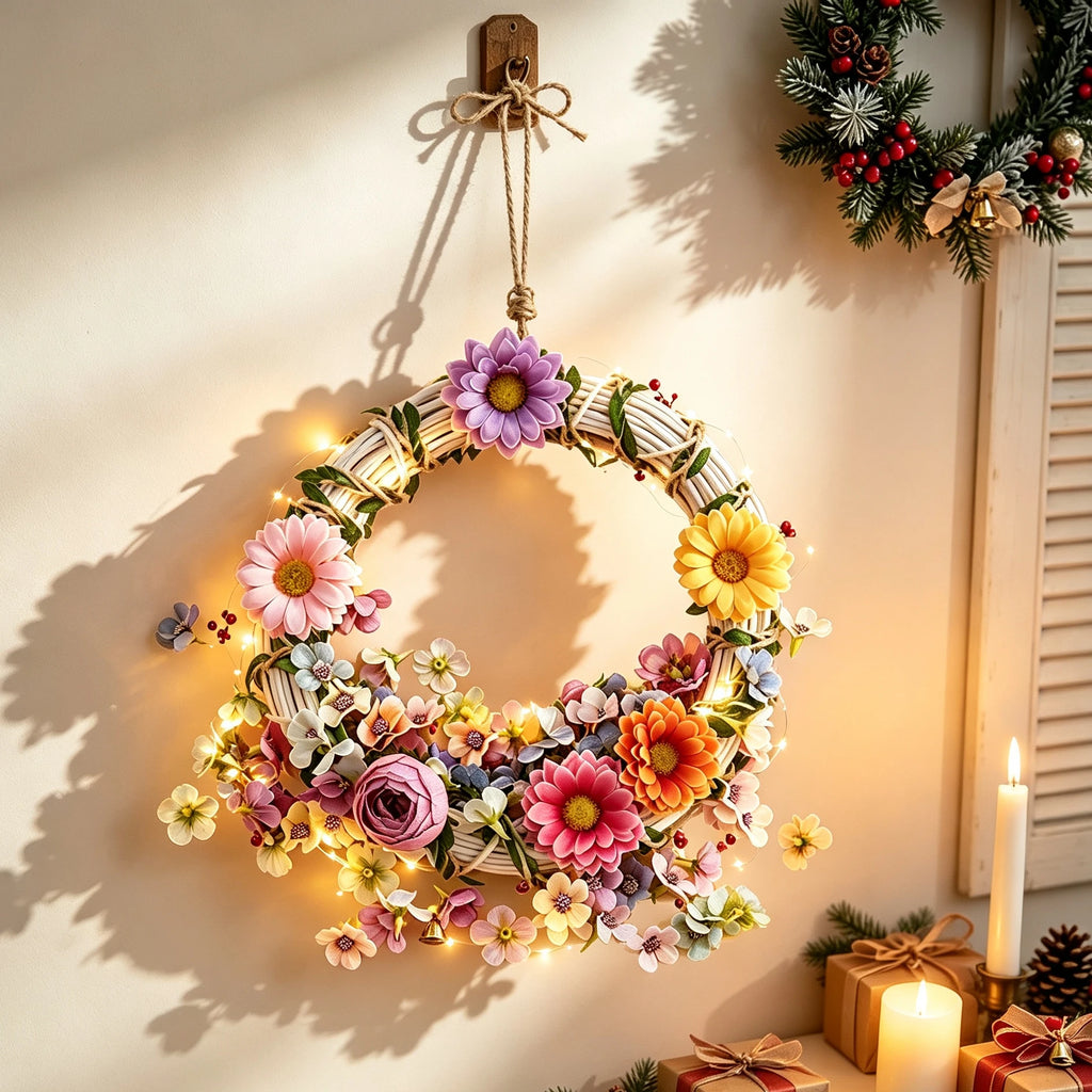 Artificial Bridal Wreath – Wedding & Holiday Home Décor Decorative Wreath Babs