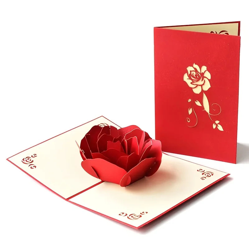 Rose 3D Pop-Up Card – Birthday & Mother's Day Gift Card Pop-Up Greeting Card Babs