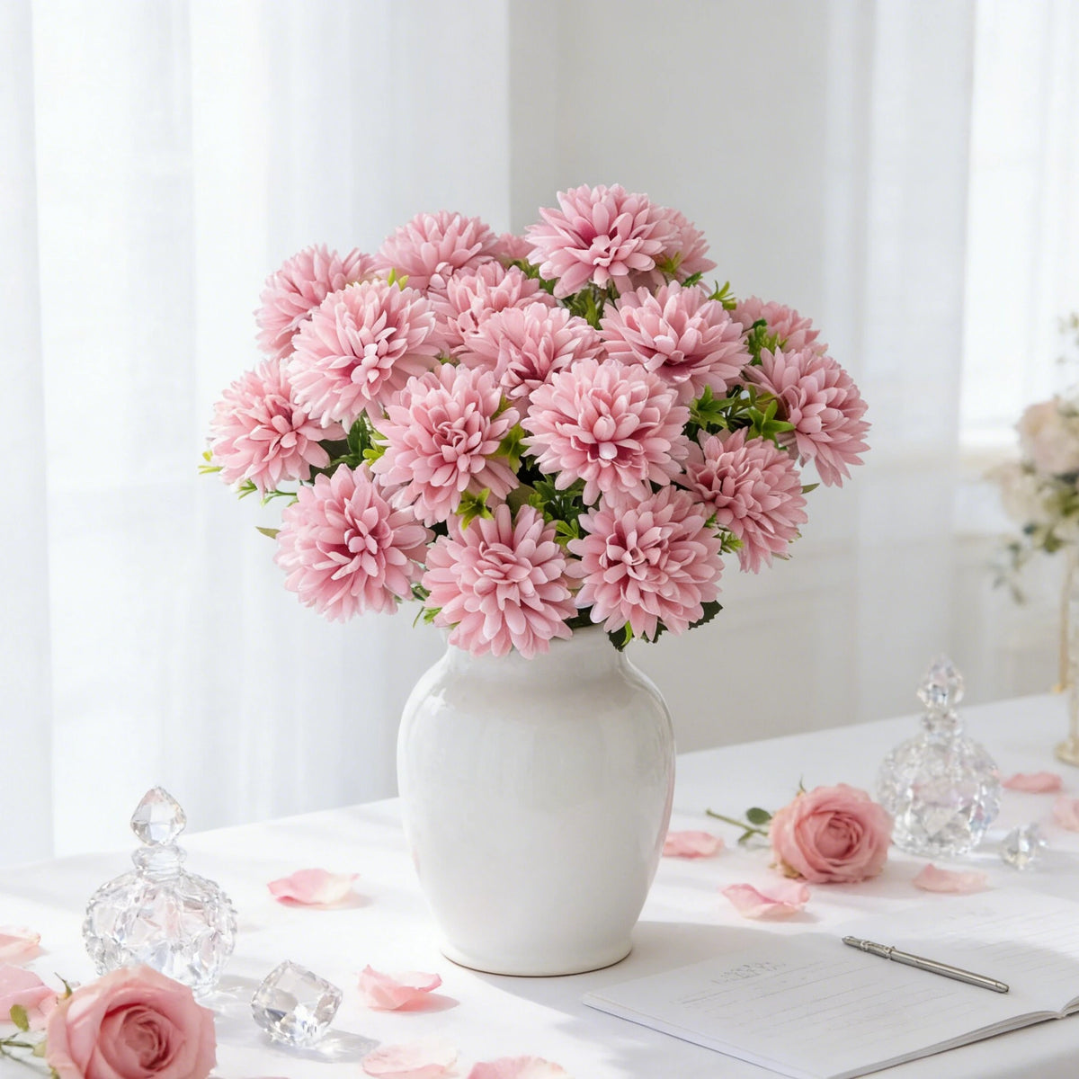 Silk Ball Chrysanthemum Artificial Flowers – Wedding & Home Décor Artificial Silk Flowers Babs
