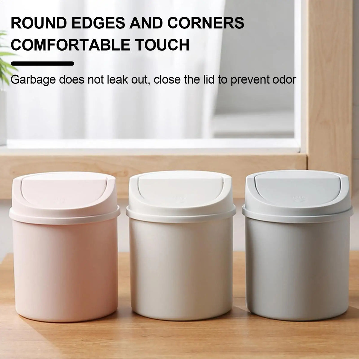 Mini Desktop Trash Can with Lid – Small Tabletop Waste Bin Desktop Trash Can Babs