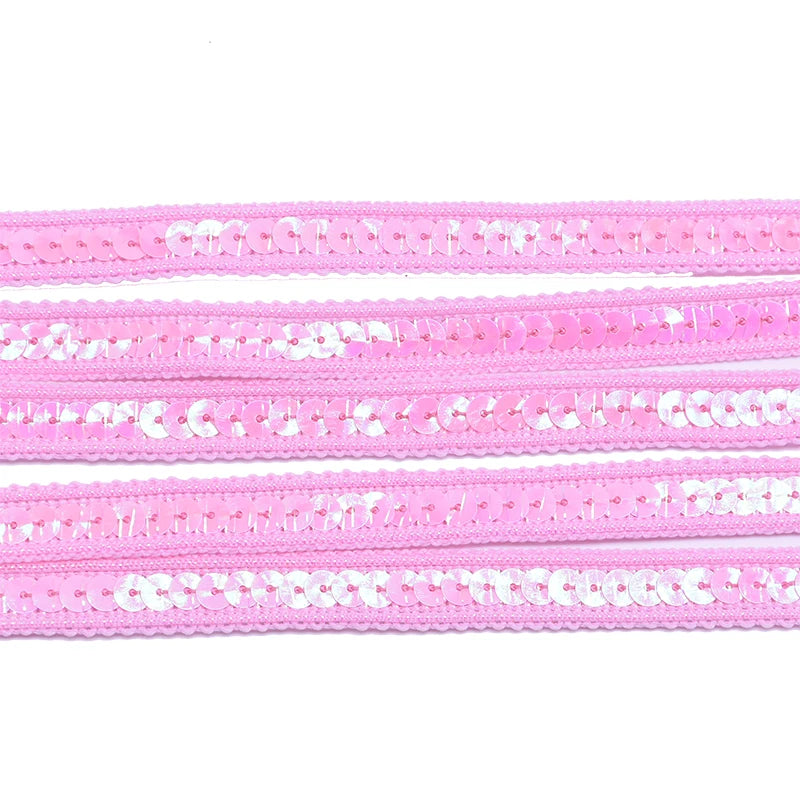 5M Sequin Ribbon Lace Trim 12mm – Bridal DIY Sewing Craft Sequin Lace Trim Babs B05 5M