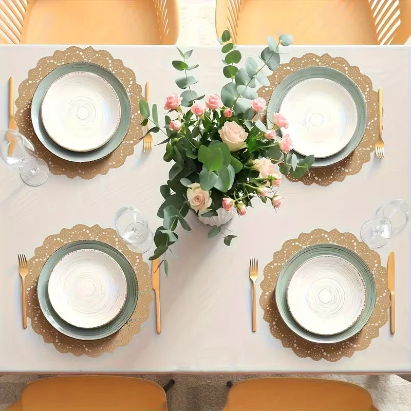 50Pcs Kraft Paper Disposable Placemats – Party Table Mats Disposable Placemats Babs
